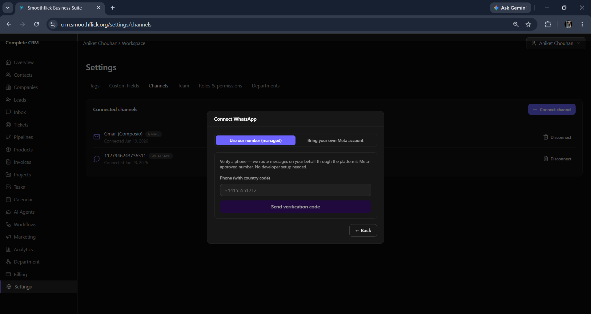 Channel configuration